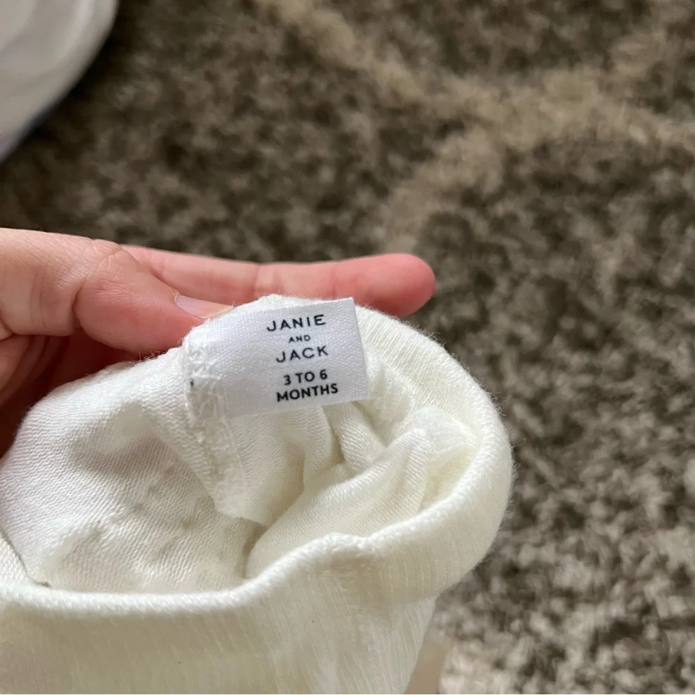Janie and Jack White Thick Ruffled Tights 3-6 Months